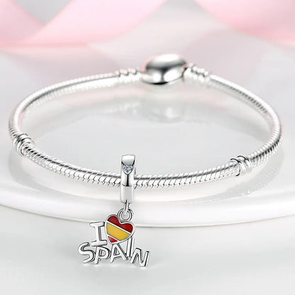 I Love Spain Dangle Charm