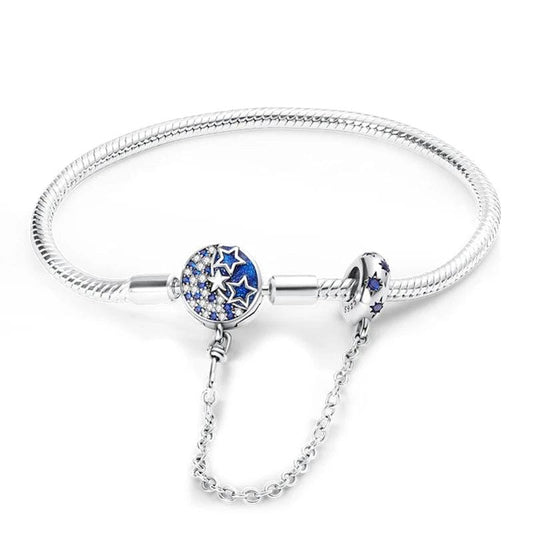 Celestial Stars Bracelet with Safety Chain