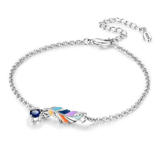 Colorful Feather Charm Bracelet