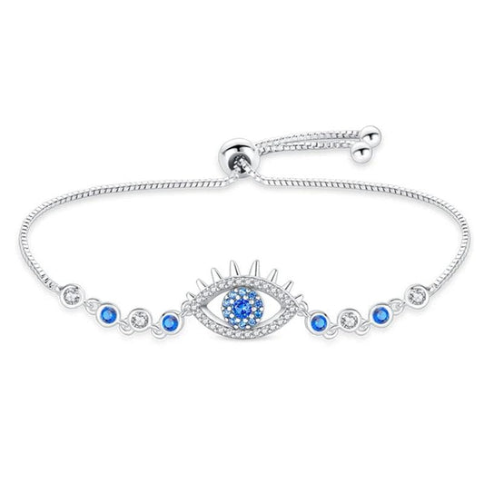 Sparkling Blue Evil Eye Charm Bracelet