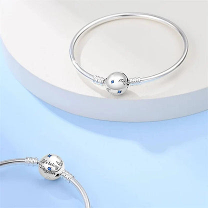 We Belong Together Engraved Bangle with Star Accents