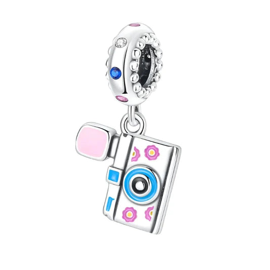 Colorful Floral Camera Charm