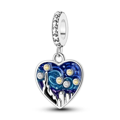 Celestial Heart Night Sky Charm