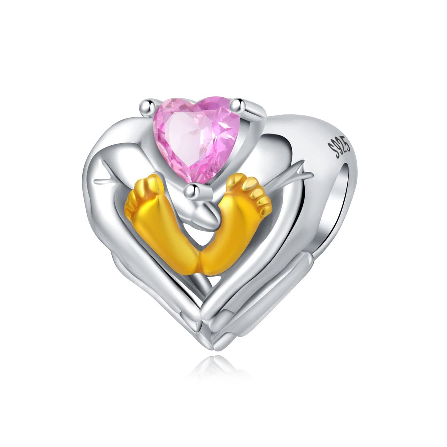 Baby Love Heart with Golden Feet Charm