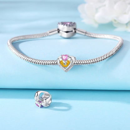 Baby Love Heart with Golden Feet Charm