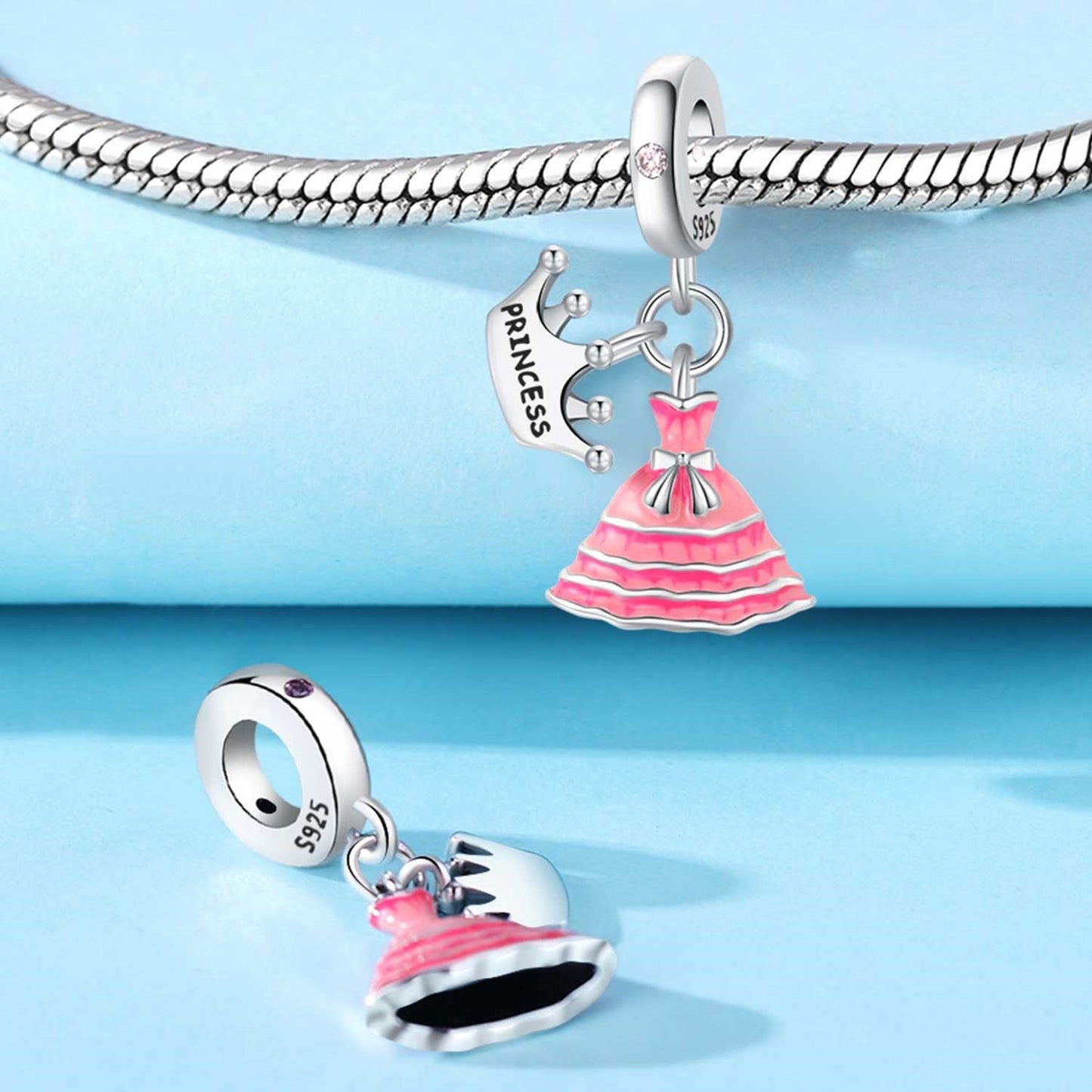 Princess Dress & Tiara Double Dangle Charm