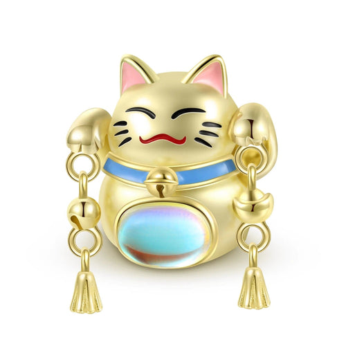 Golden Lucky Cat Charm