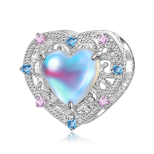 Radiant Heart Filigree Charm