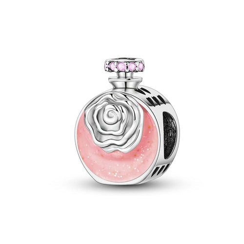 Charm para frasco de perfume con forma de rosa