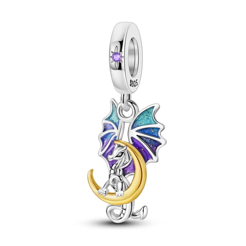 Dragon & Crescent Moon Fantasy Charm