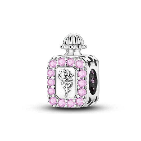 Charm pentru flacon de parfum cu trandafiri și cristal