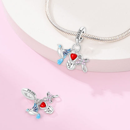 Dove, Heart & Hope Peace Charm