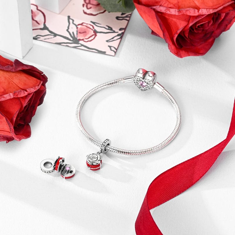 Timeless Red Rose Bloom Charm