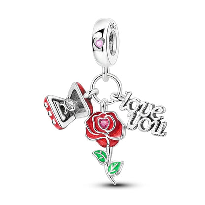 Charm pentru mesaj Rose & Love You