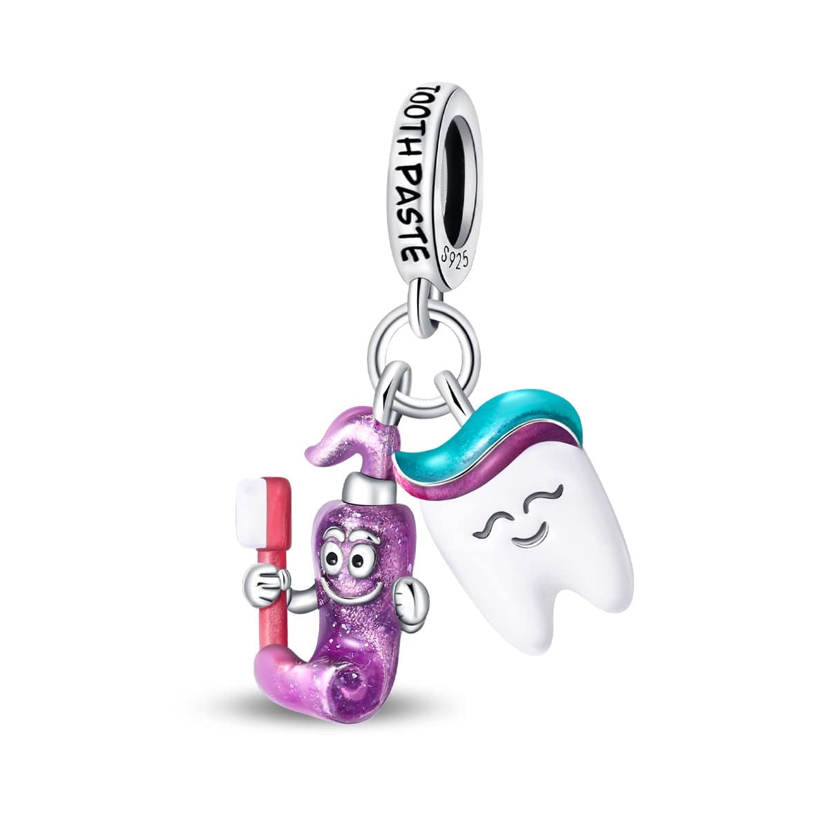 Toothpaste & Tooth Smile Dangle Charm