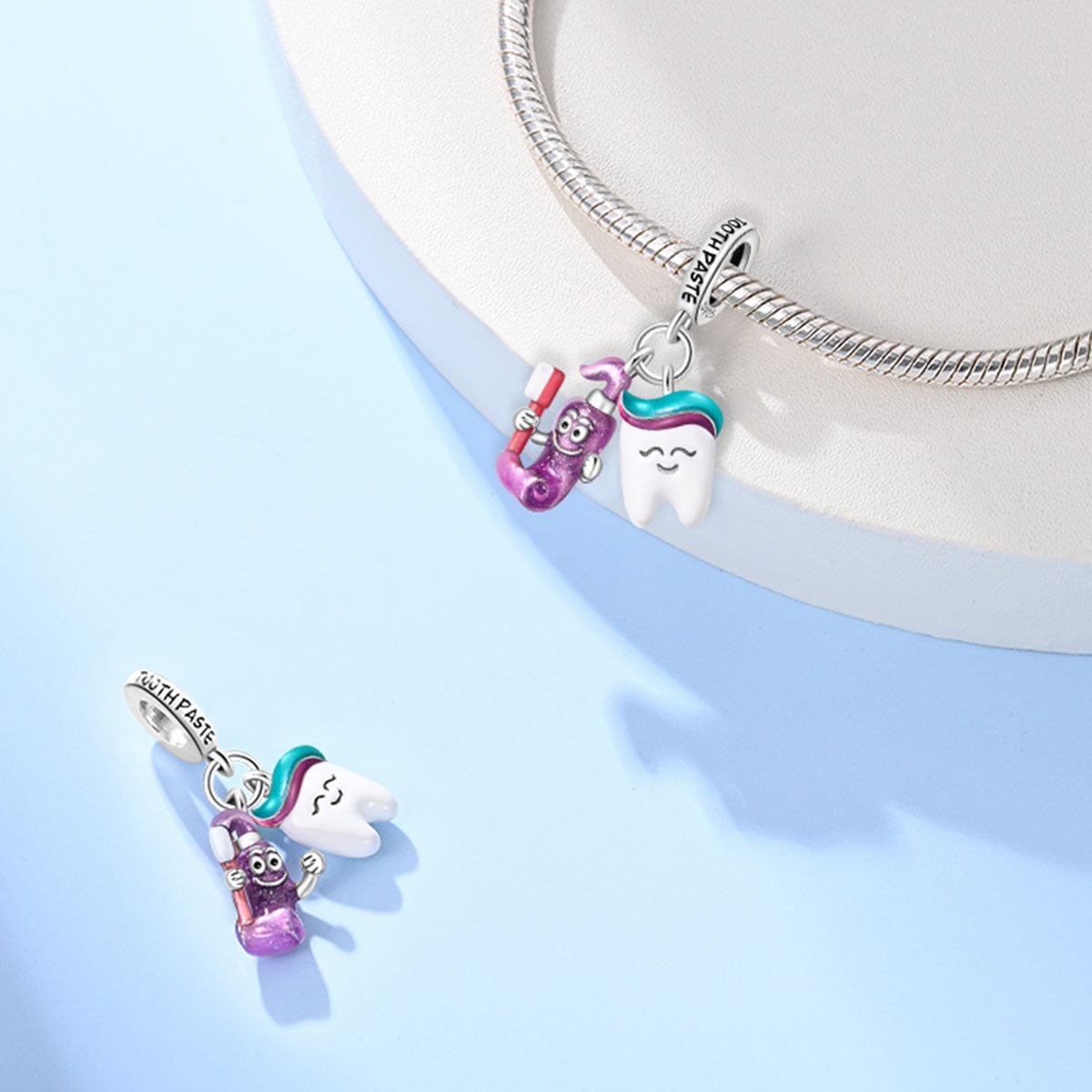 Toothpaste & Tooth Smile Dangle Charm