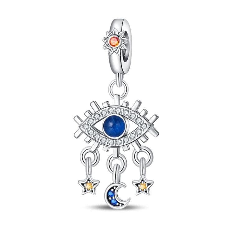 Evil Eye cu Star & Moon Dangle Charm