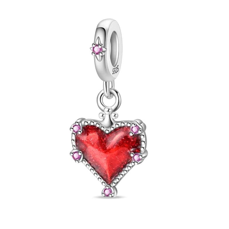 Red Heart Dangle Charm