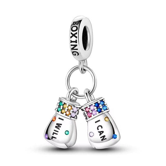 "I Will, I Can" Boxing Gloves Dangle Charm