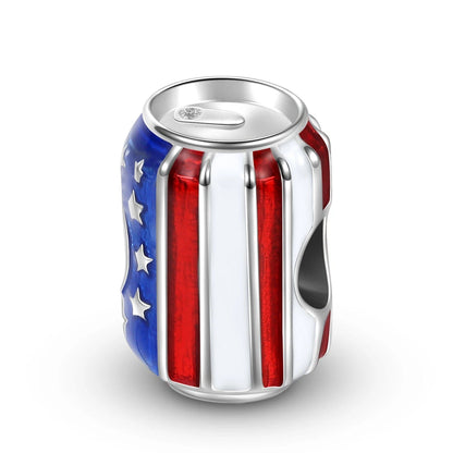 American Flag Soda Can Charm