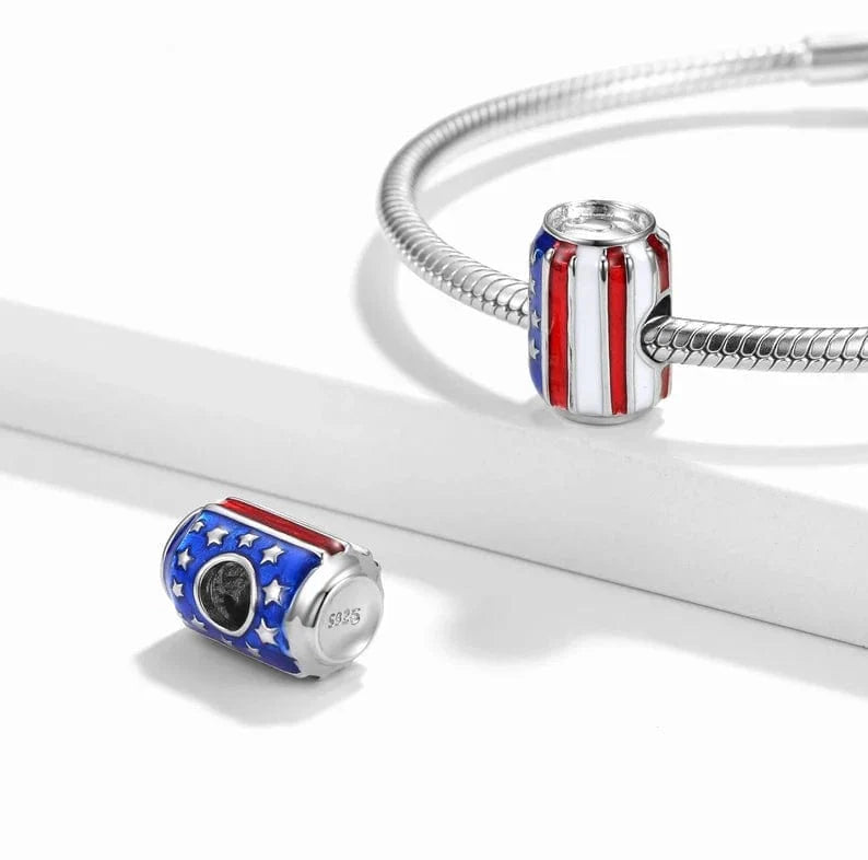 American Flag Soda Can Charm