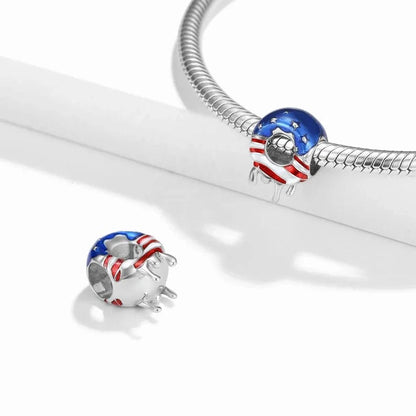 USA Flag Dripping Donut Charm