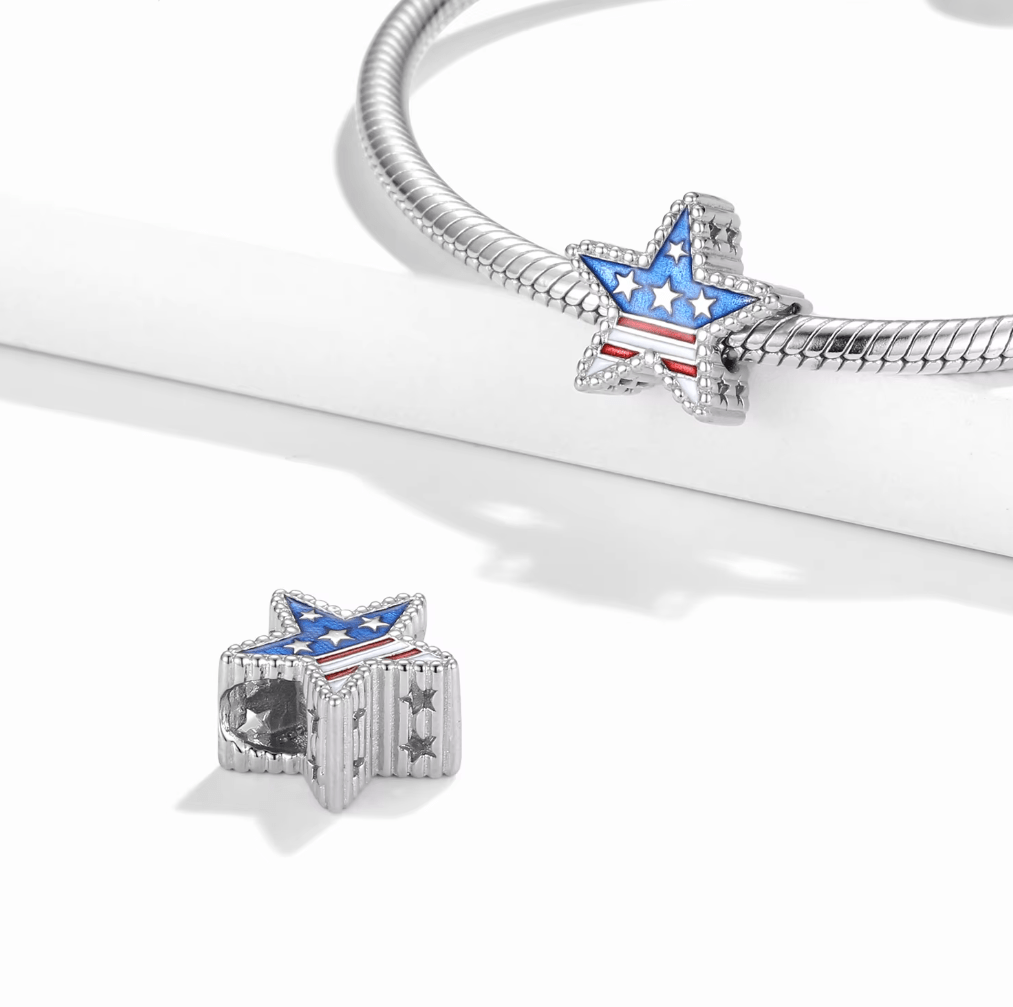 American Flag Star Charm