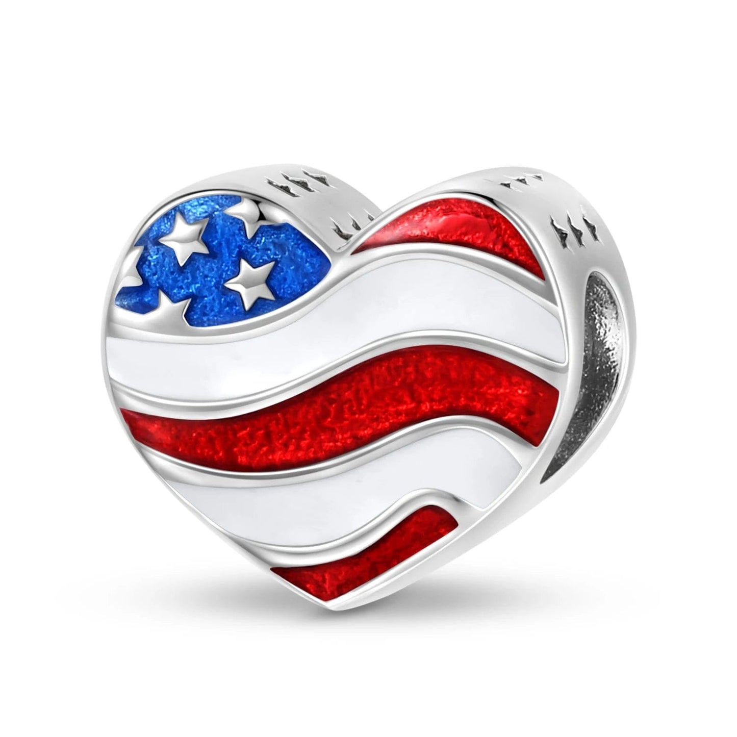 USA Heart Flag Charm