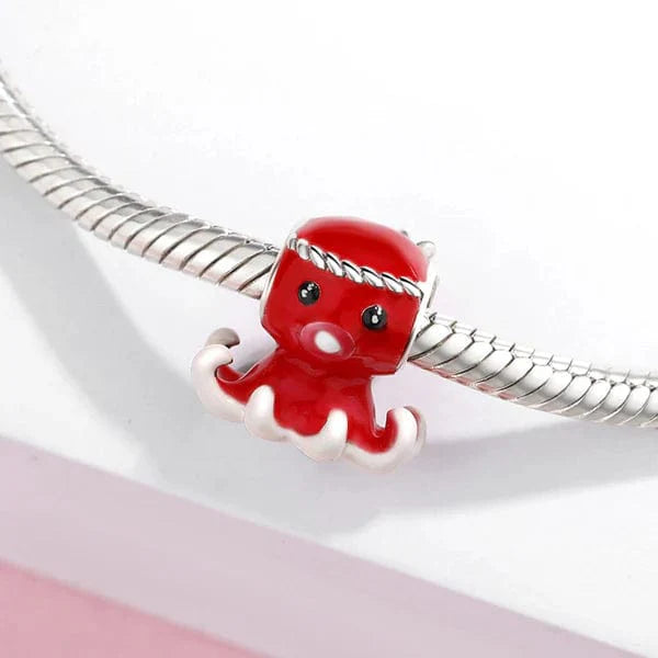 Red Octopus Charm