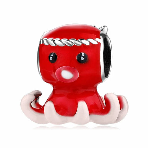 Red Octopus Charm