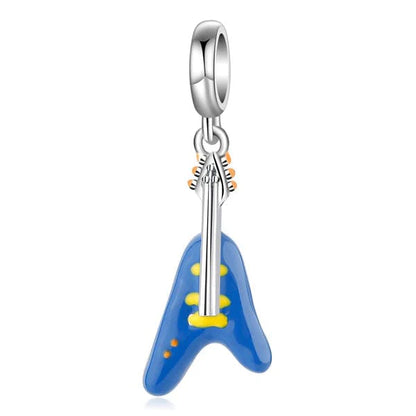 Blue Electric Guitar Charm