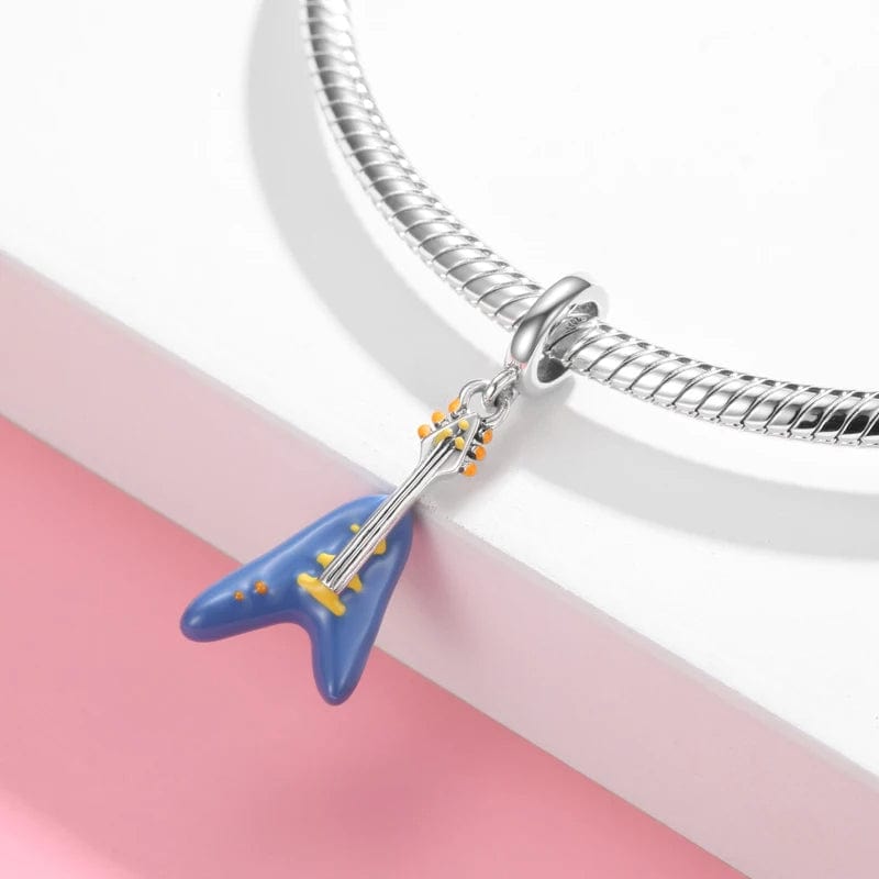 Blue Electric Guitar Charm