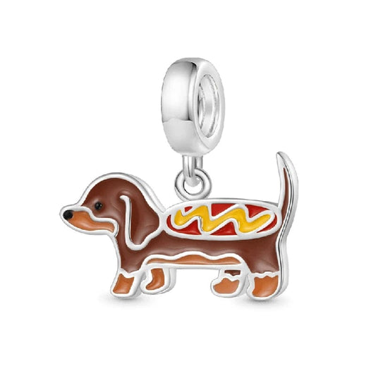 Hot Dog Dachshund Dangle Charm