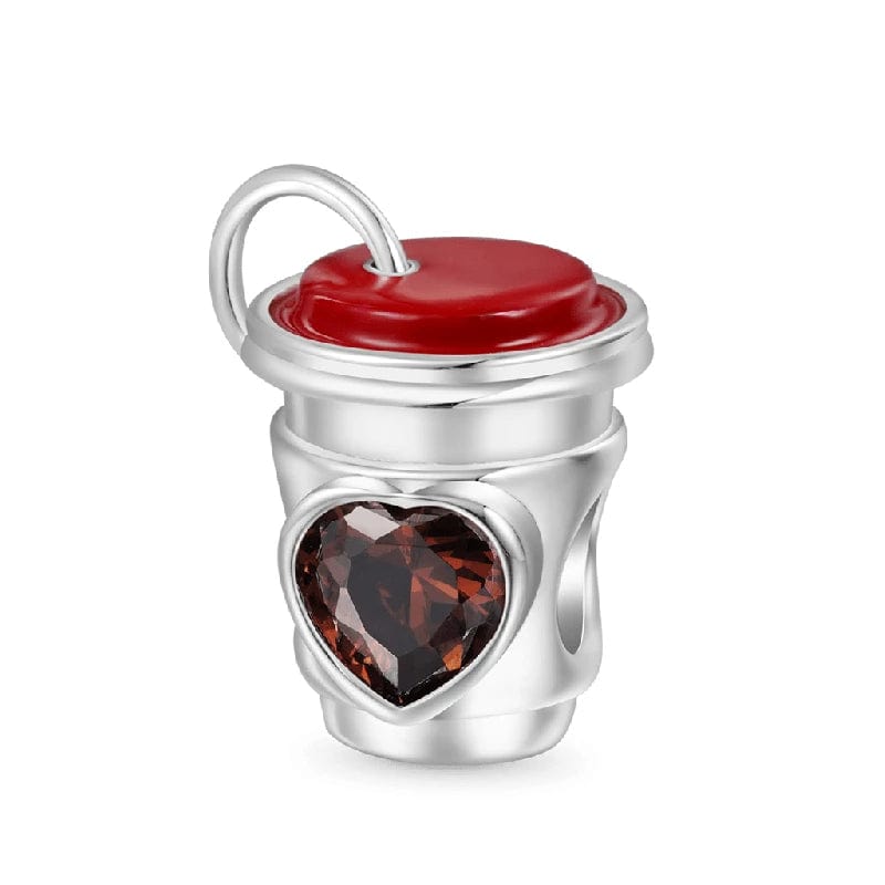 Coffee Cup with Heart Charm