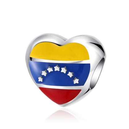 Venezuela Flag Heart-Shaped Charm