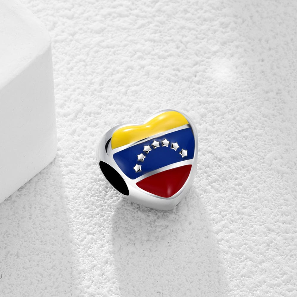 Venezuela Flag Heart-Shaped Charm