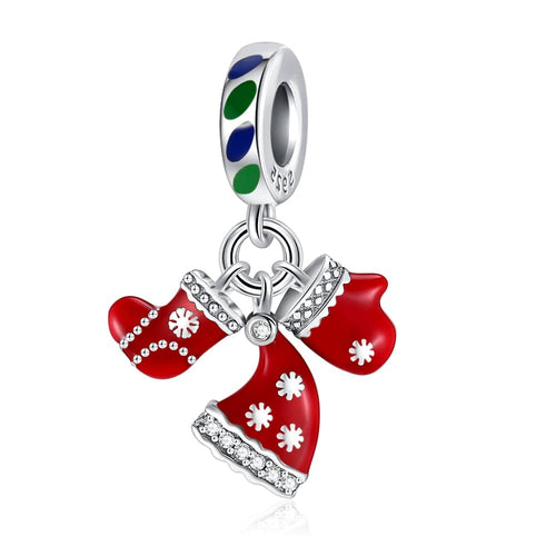 Holiday Stocking & Hat Triple Dangle Charm