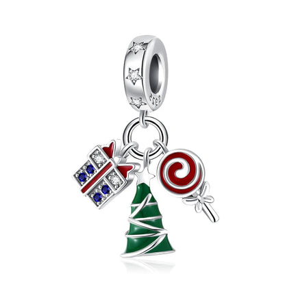 Christmas Tree, Gift & Candy Swirl Charm