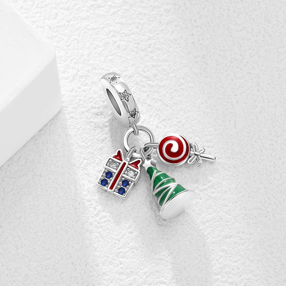 Christmas Tree, Gift & Candy Swirl Charm