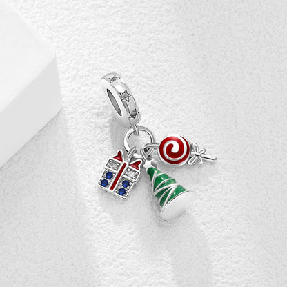 Christmas Tree, Gift & Candy Swirl Charm