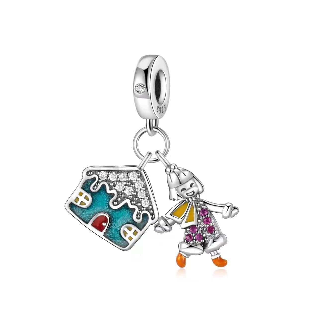 Gingerbread House & Toy Clown Charm