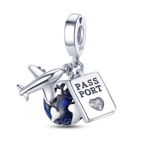 Airplane Passport Travel Charm