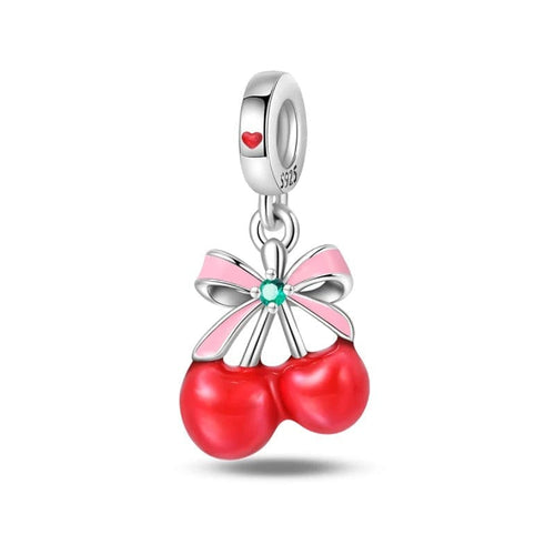 Asymmetrical Cherry Fruit Dangle Charm