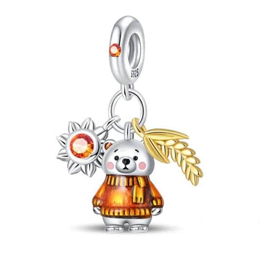 Autumn Bear in Amber Sun Sweater Charm