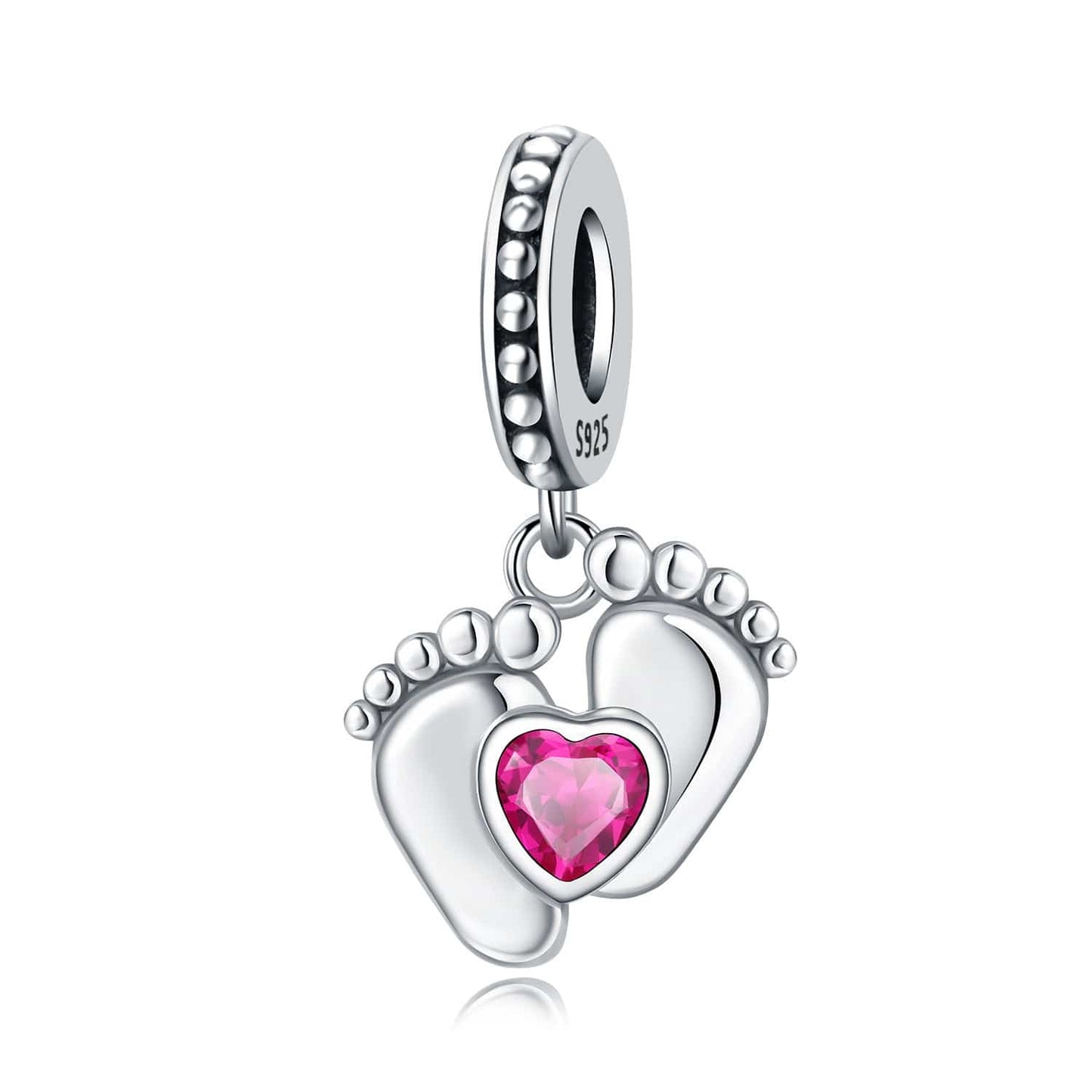 Baby Steps Heart Gemstone Charm