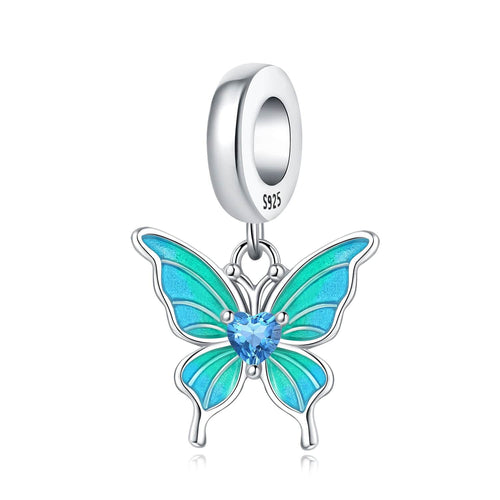 Blue Butterfly Dangle Charm