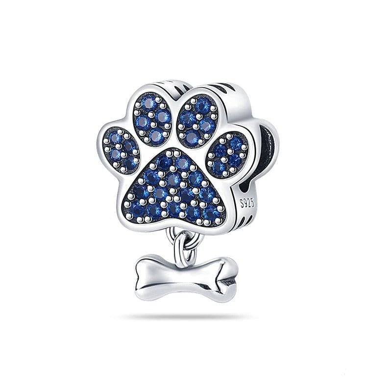 Blue Dog Paw Charm