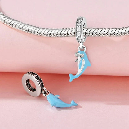 Blue Dolphin Dangle Charm