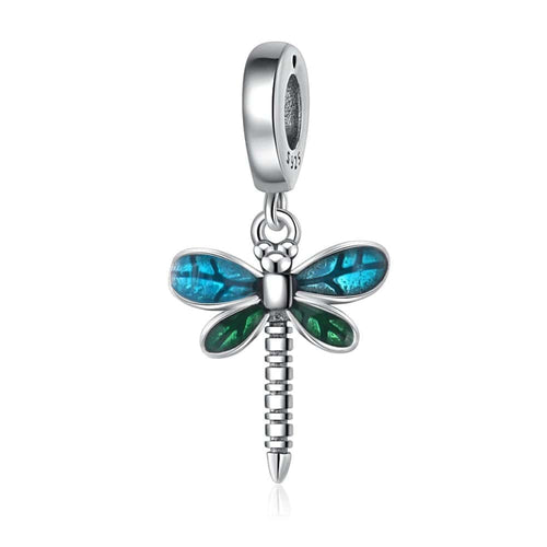 Blue Dragonfly Dangle Charm