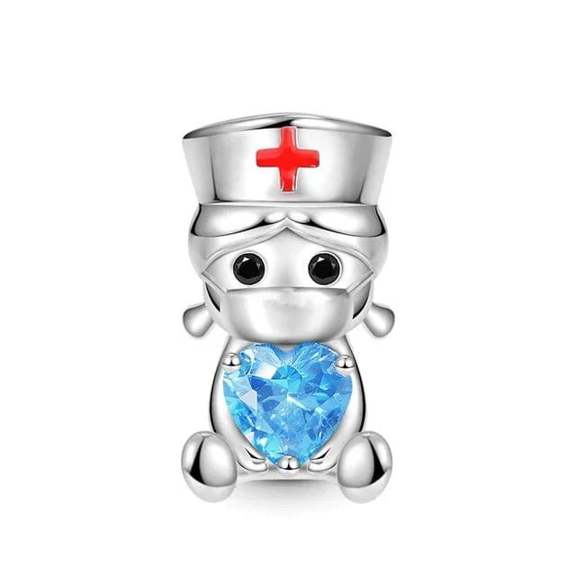 Blue Heart Nurse Doctor Charm